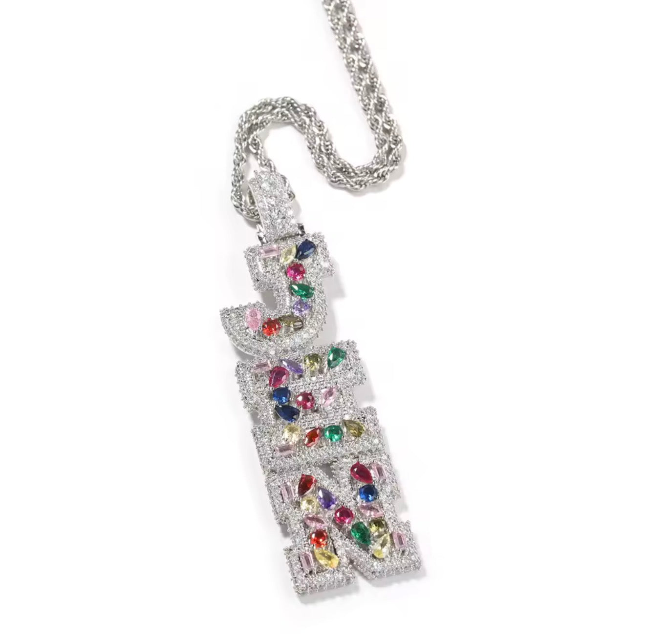 Vibrant Vertical Name Pendant
