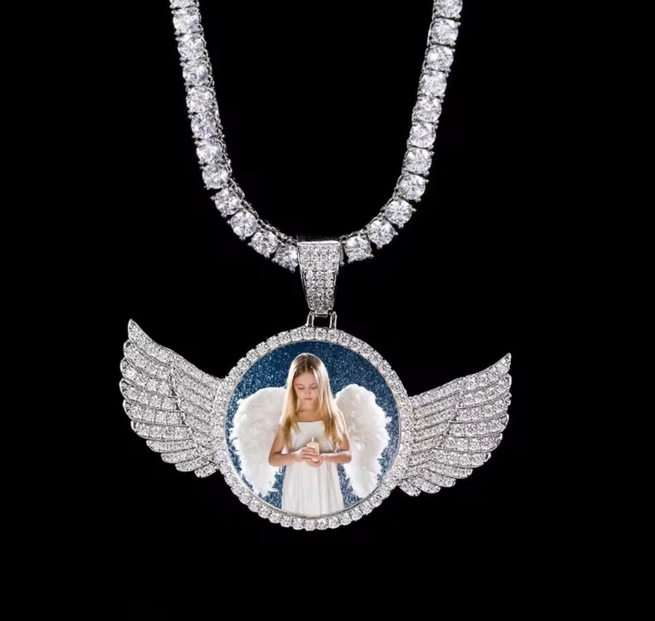 Angel Wing Picture Memorial Pendant